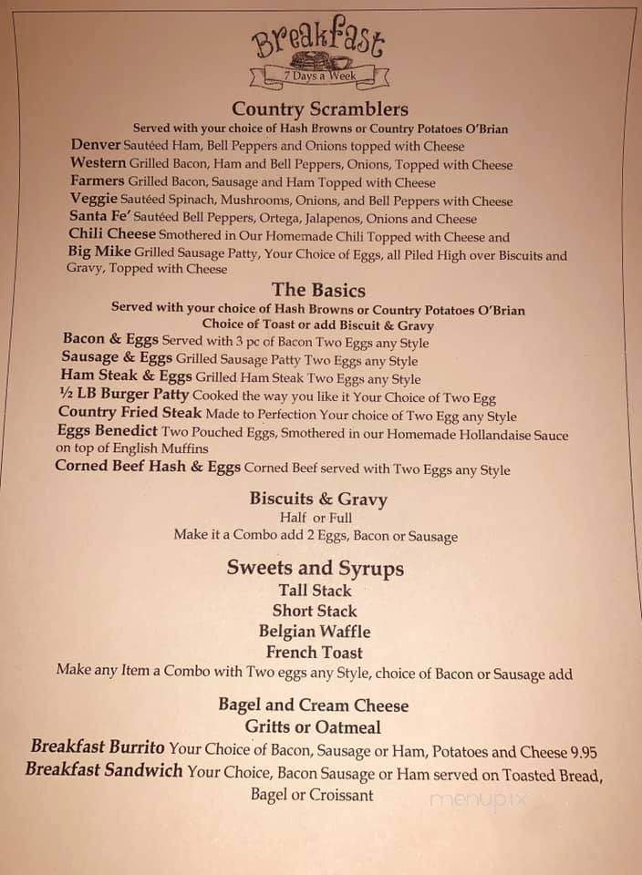 15th Hole Bar & Grill - Aguanga, CA menu_pic