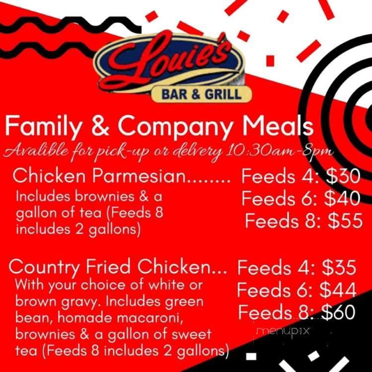Louie's Bar and Grill - Anderson, SC menu_pic
