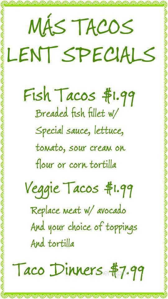 Mas Tacos - Highland, IN menu_pic