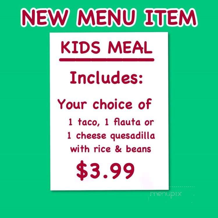 Mas Tacos - Highland, IN menu_pic