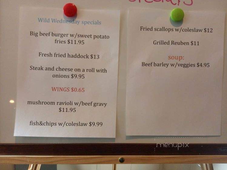 Radar's Pub - Three Rivers, MA menu_pic