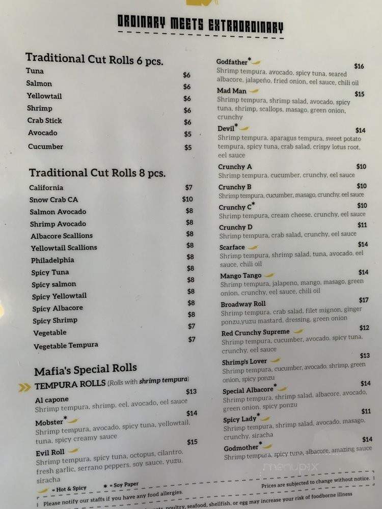 Sushi Mafia - Long Beach, CA menu_pic