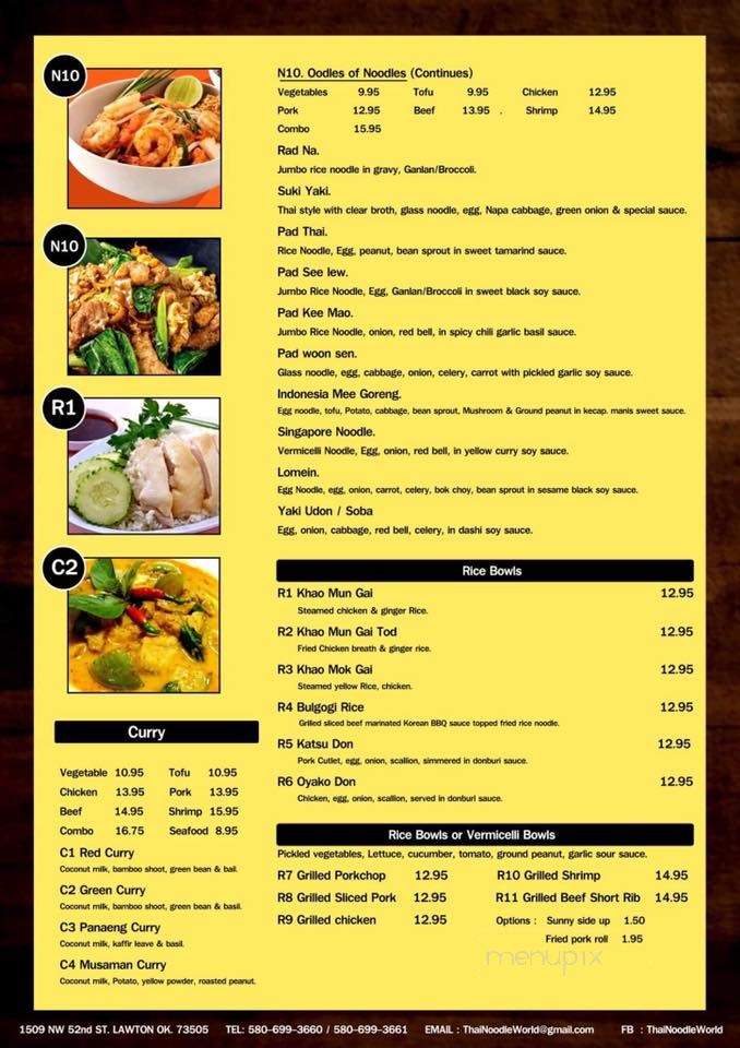 Thai Noodle World - Lawton, OK menu_pic
