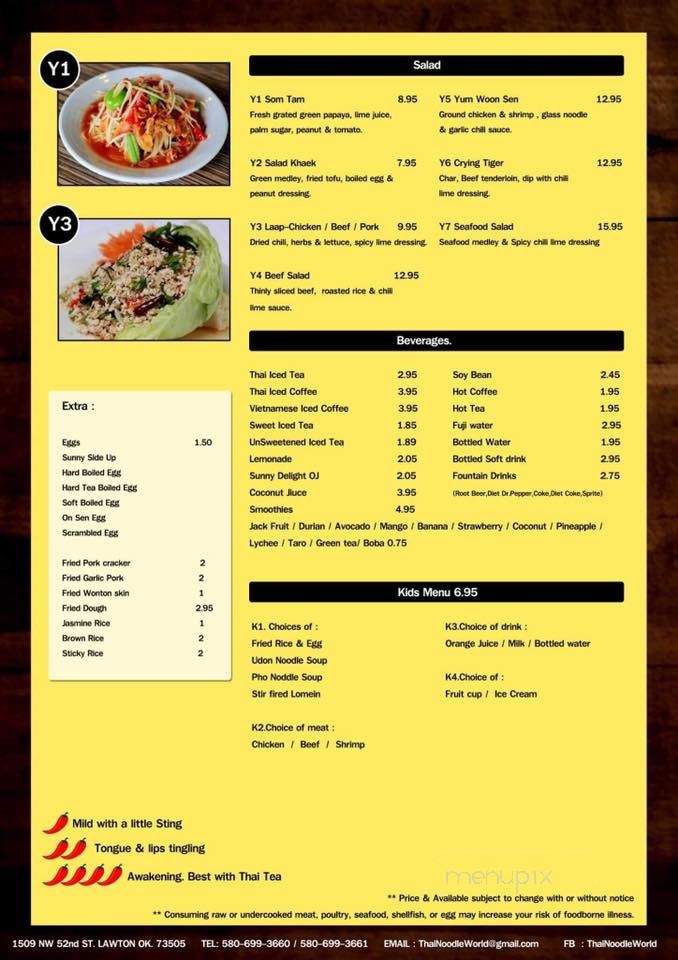 Thai Noodle World - Lawton, OK menu_pic