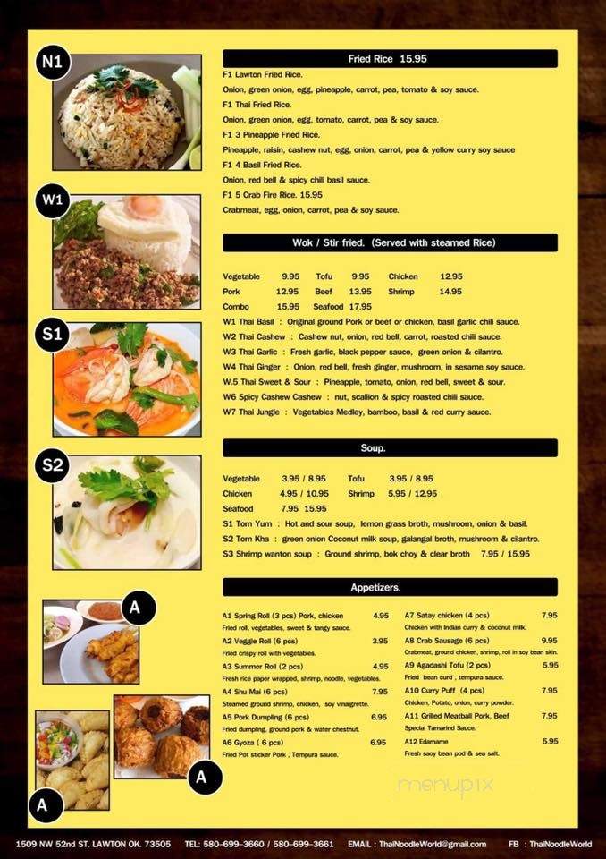 Thai Noodle World - Lawton, OK menu_pic