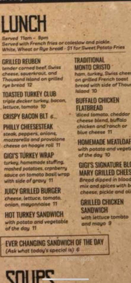 GiGi's On The River - Keeseville, NY menu_pic