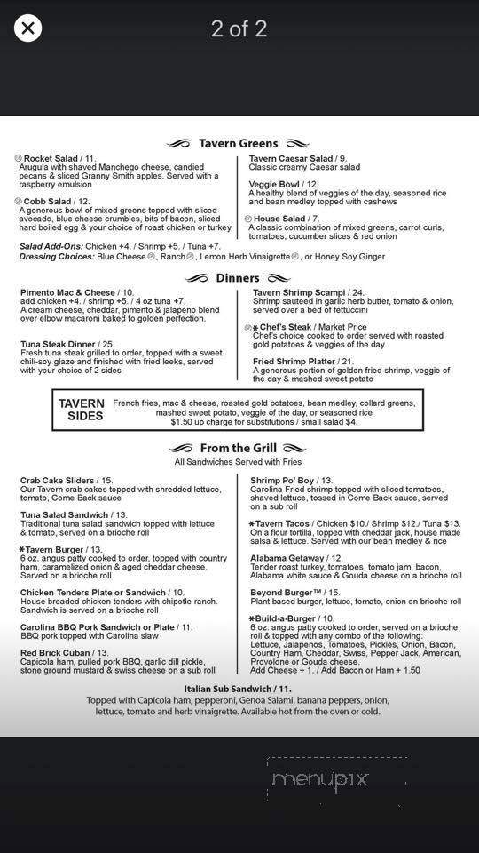 Tavern on 12 - Hatteras, NC menu_pic