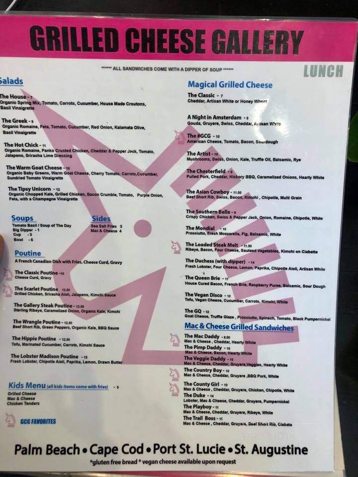 The Grilled Cheese Gallery - Jupiter, FL menu_pic