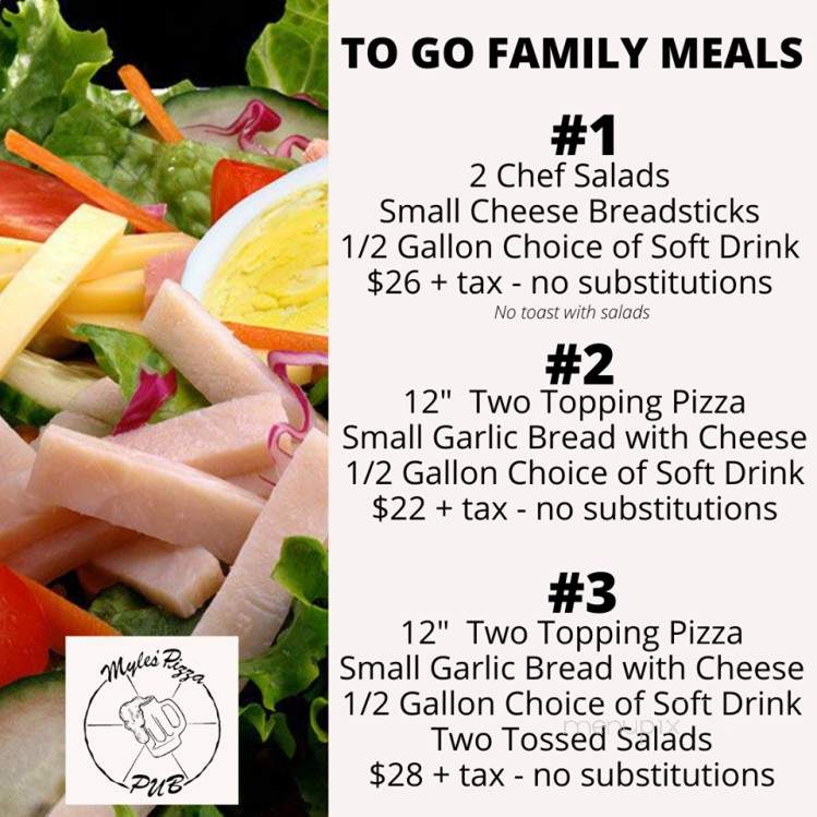 Myles Pizza Pub - Greenville, SC menu_pic