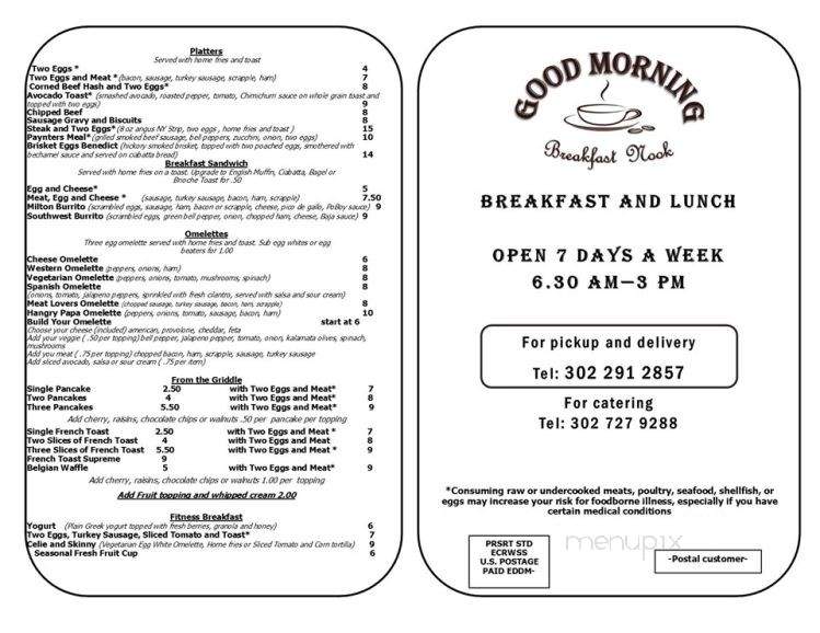 The Nook - Milton, DE menu_pic