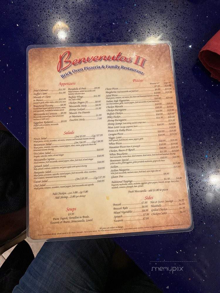 Benvenuto's II - Mohegan Lake, NY menu_pic