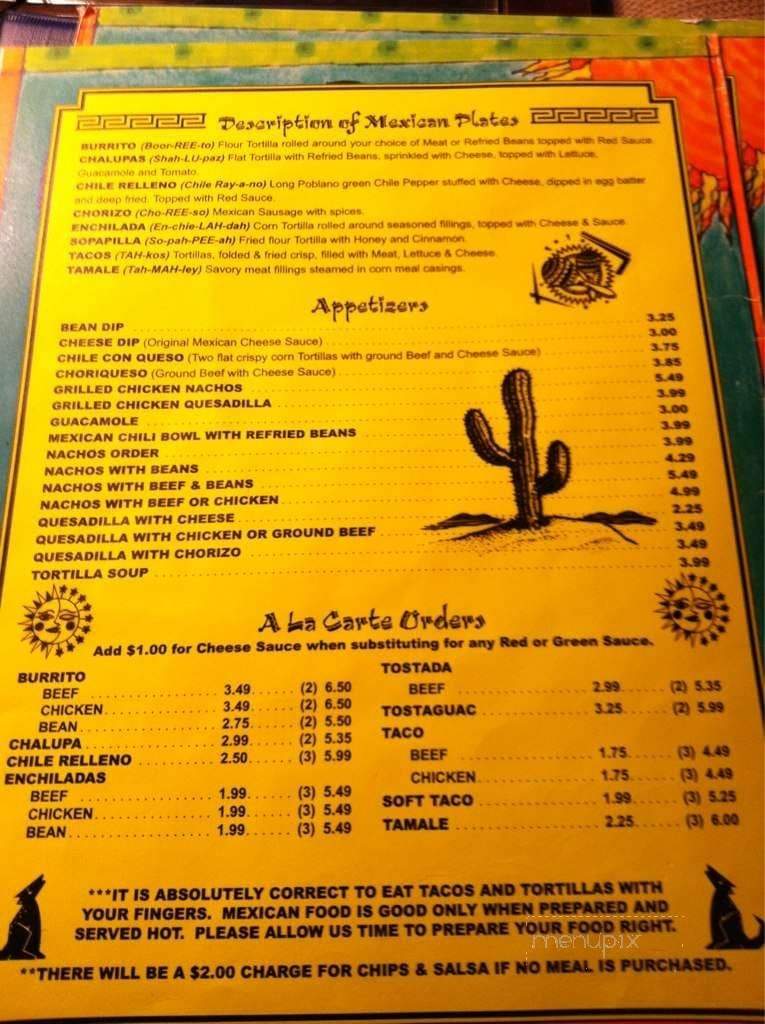 Mi Pueblo Mexican Restaurant - Franklin, IN menu_pic