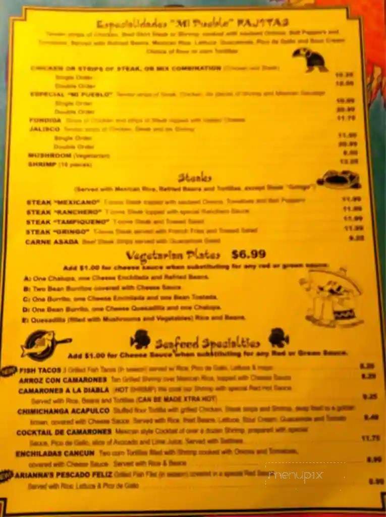 Mi Pueblo Mexican Restaurant - Franklin, IN menu_pic