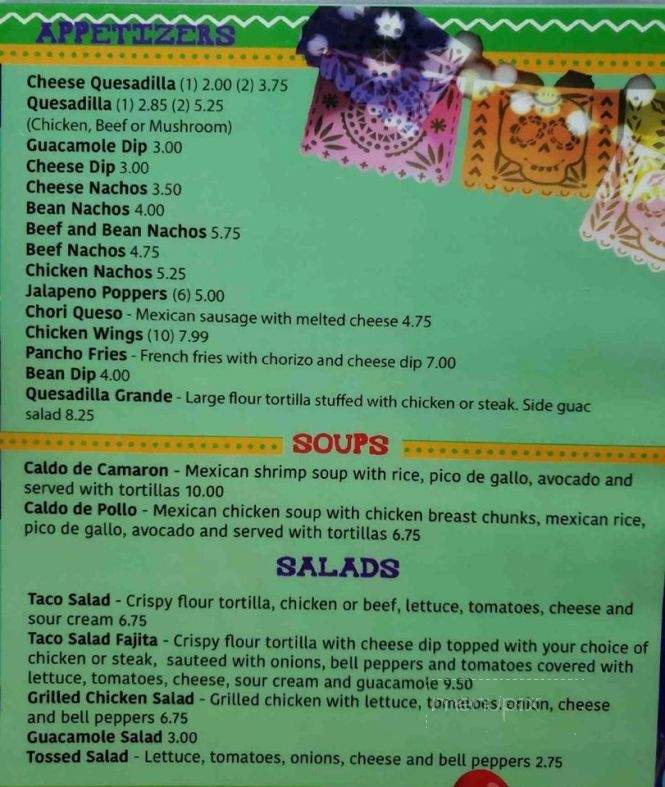 El Mariachi - Byrnes Mill, MO menu_pic