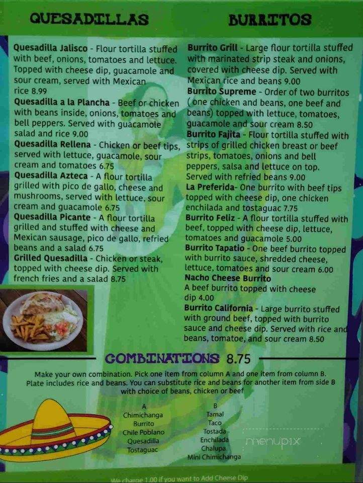 El Mariachi - Byrnes Mill, MO menu_pic