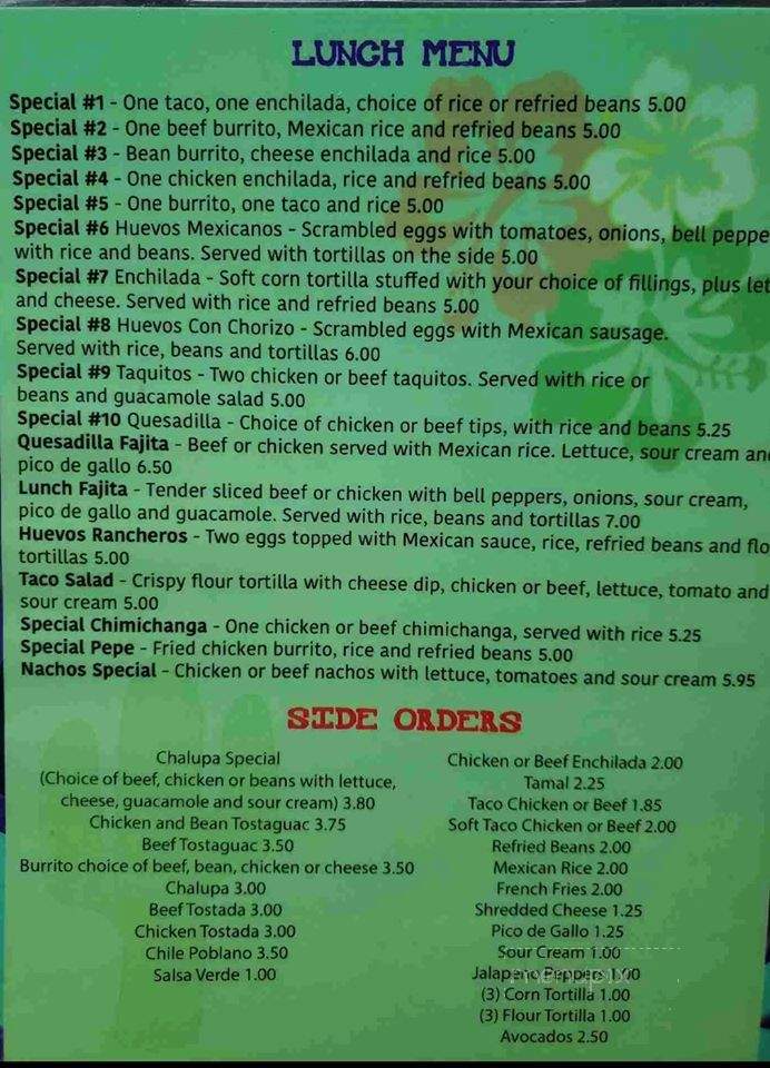 El Mariachi - Byrnes Mill, MO menu_pic