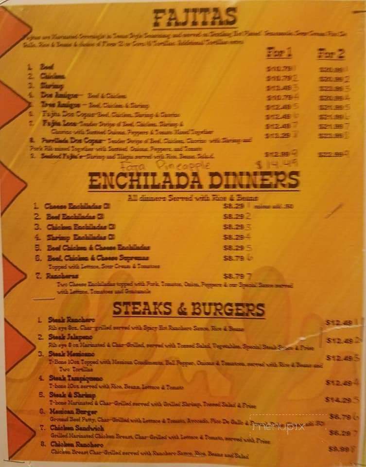Dos Copas Restaurante Mexicano Grill - Madisonville, KY menu_pic