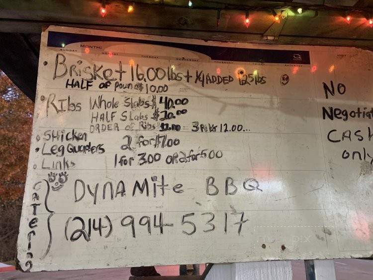 Dynamite BBQ - Plano, TX menu_pic