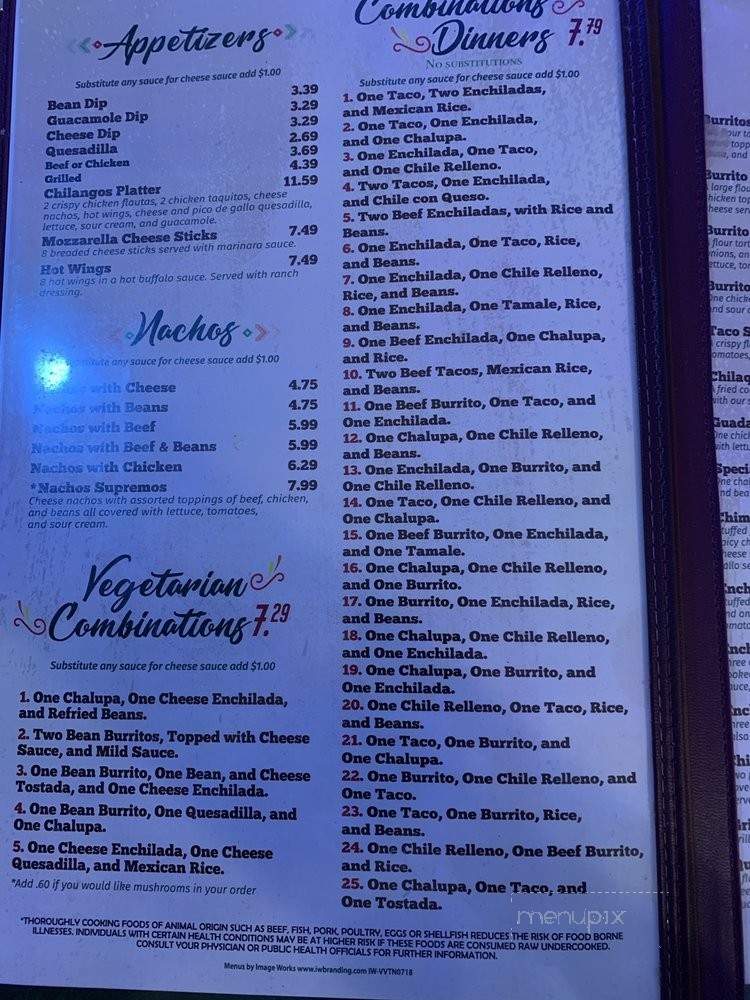 Verde Valle Mexican Reastaurant - Morrison, TN menu_pic