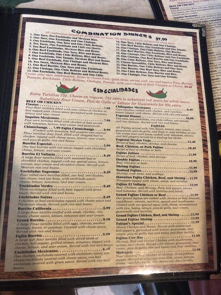 El Vallarta - Miami, OK menu_pic