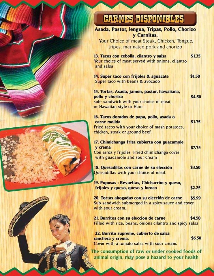 Mi Rancherita - South Sioux City, NE menu_pic