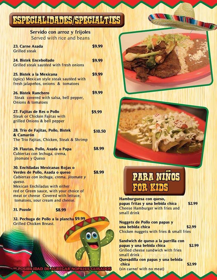 Mi Rancherita - South Sioux City, NE menu_pic