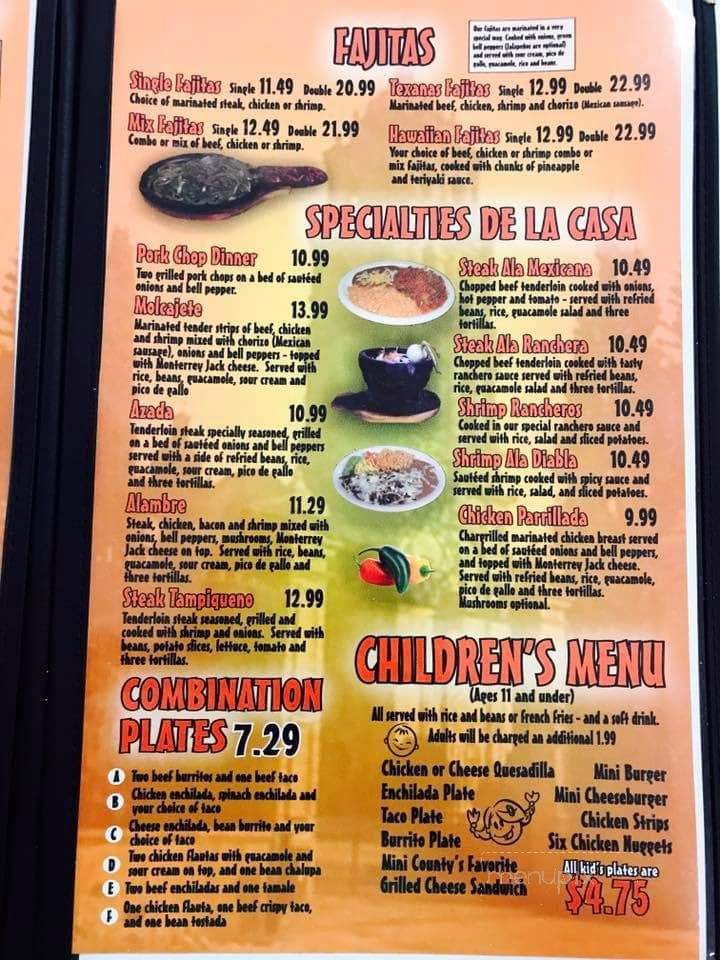 San Luis - Holdenville, OK menu_pic