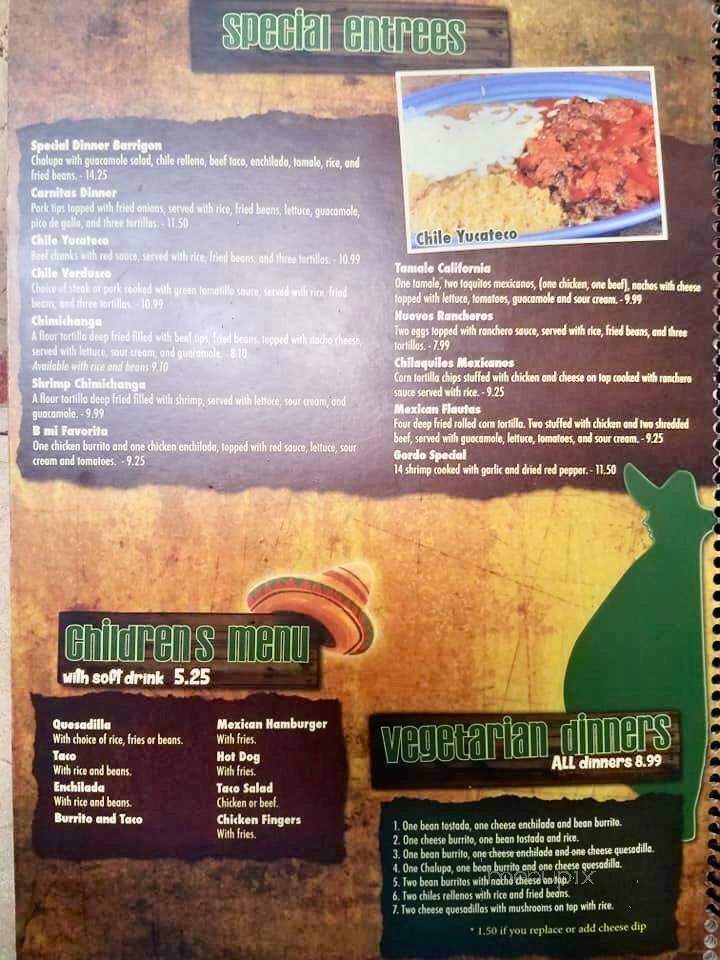 Senor Barrigas - Savannah, MO menu_pic