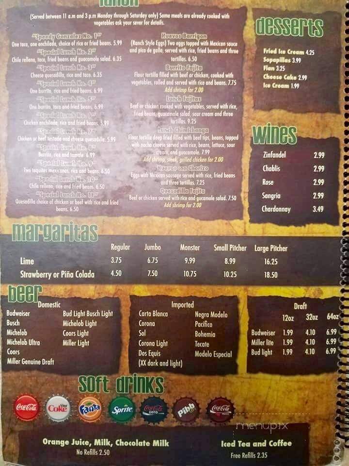 Senor Barrigas - Savannah, MO menu_pic