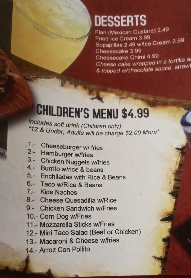 Mi Jefe - Trafalgar, IN menu_pic