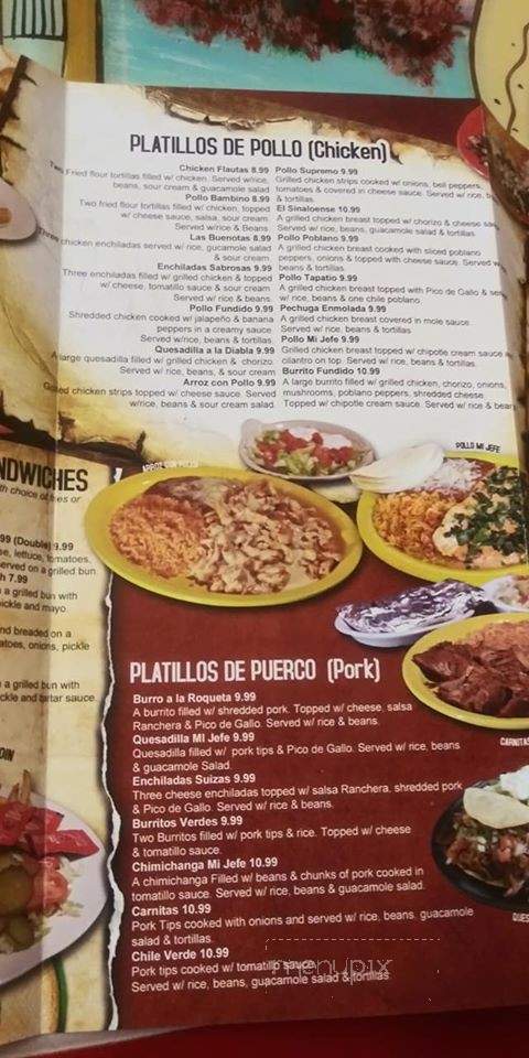 Mi Jefe - Trafalgar, IN menu_pic