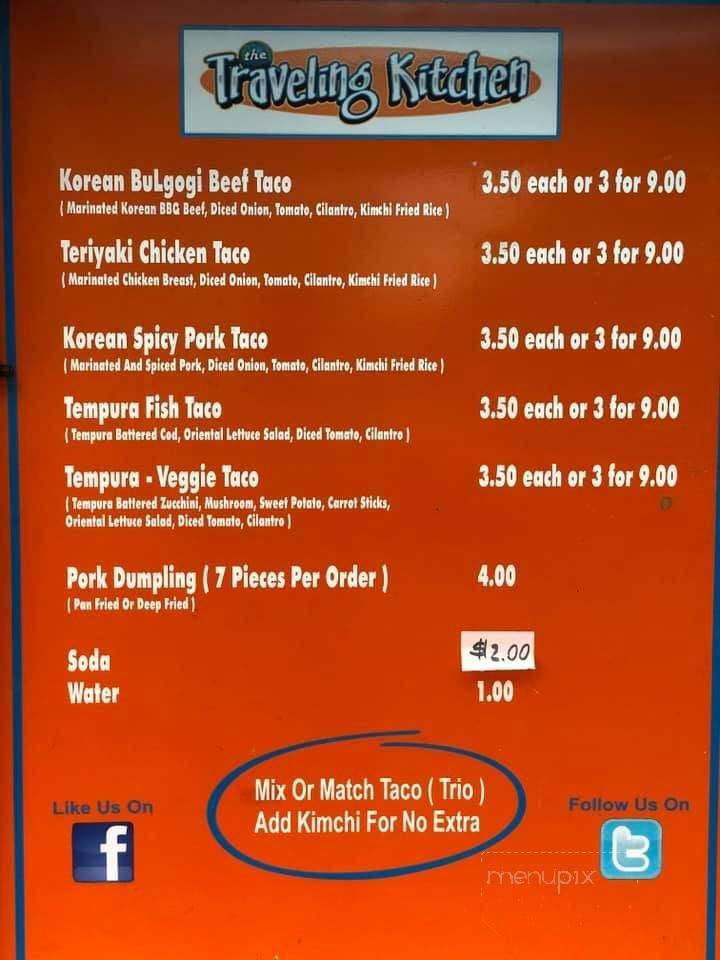 Traveling Kitchen - Louisville, KY menu_pic