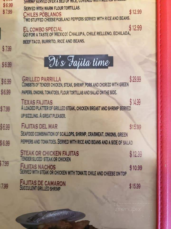 El Toreo - Taylorsville, IN menu_pic