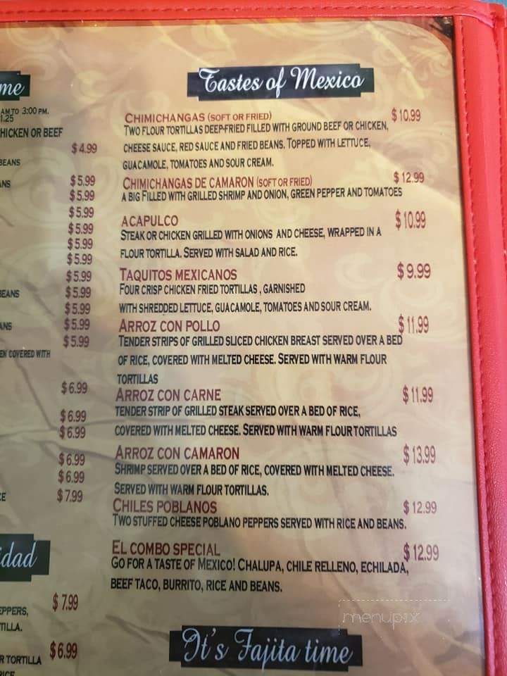 El Toreo - Taylorsville, IN menu_pic