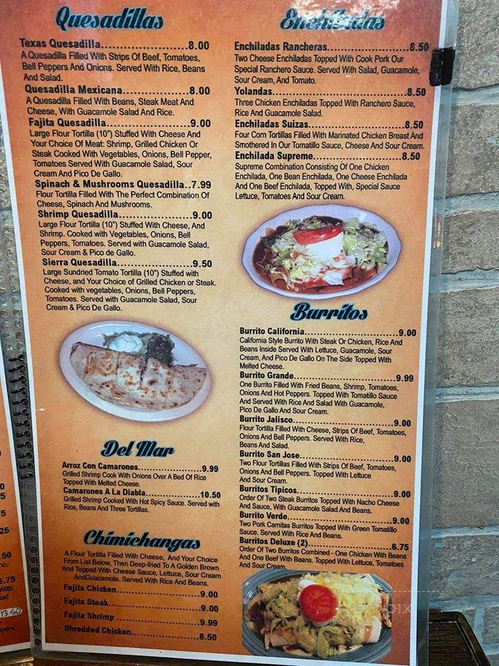 La Sierra Mexican Restaurant - Andersonville, TN menu_pic