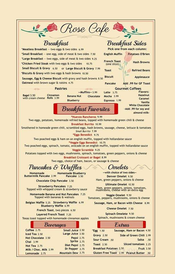Rose Cafe - Erie, CO menu_pic