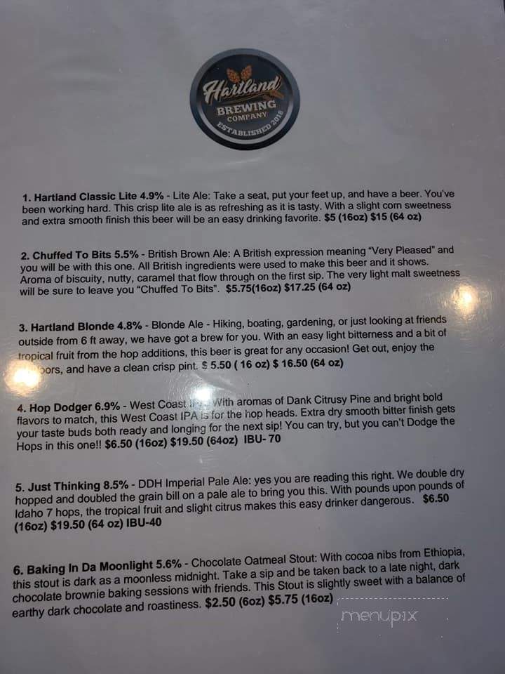 Hartland Brewing - Howell, MI menu_pic