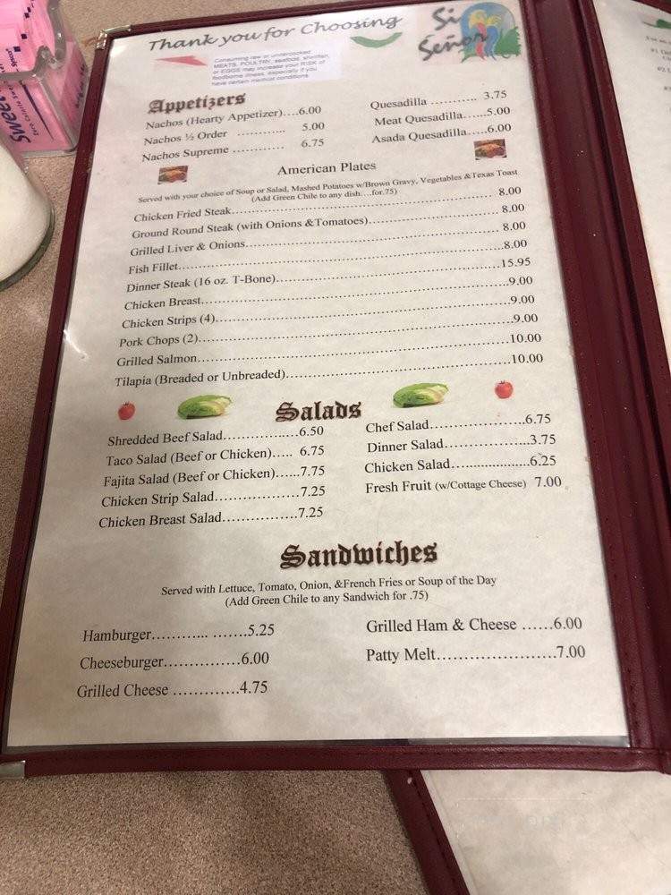 Si Senor - Deming, NM menu_pic