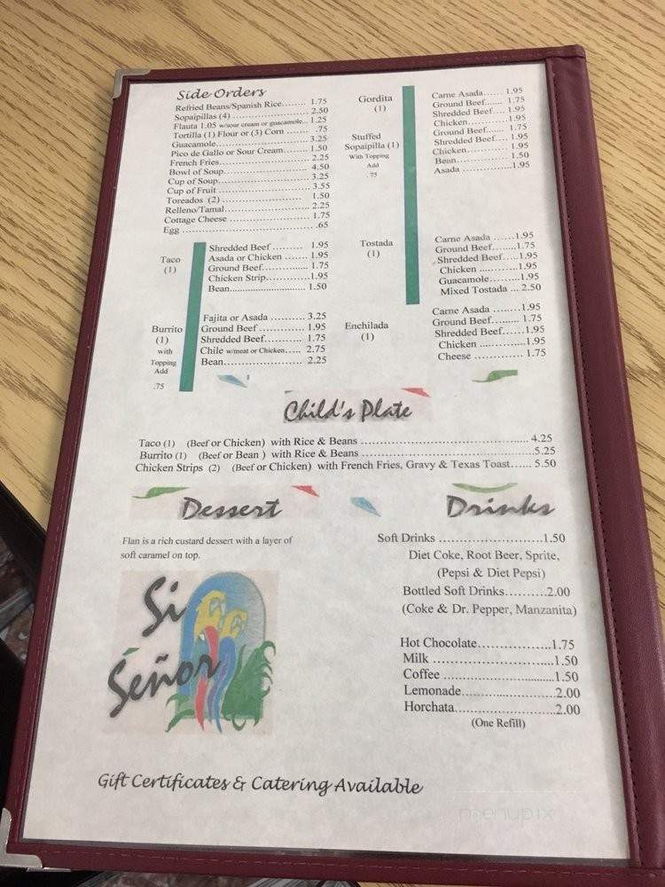Si Senor - Deming, NM menu_pic