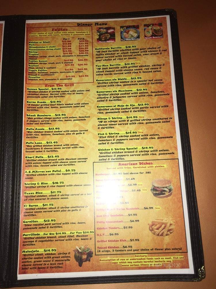 Cafe Cancun Bar & Grill - Murrayville, GA menu_pic