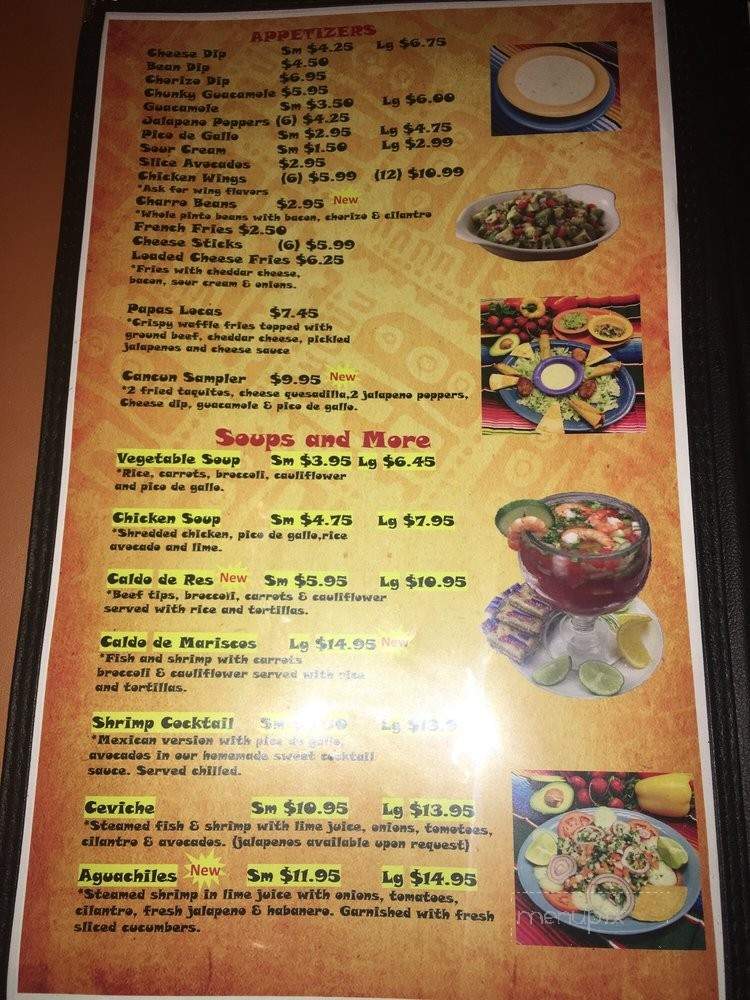Cafe Cancun Bar & Grill - Murrayville, GA menu_pic