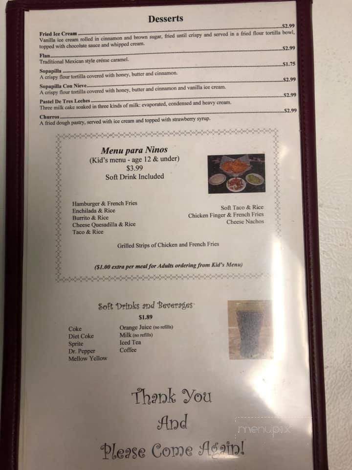 Las Margaritas - Crossville, TN menu_pic
