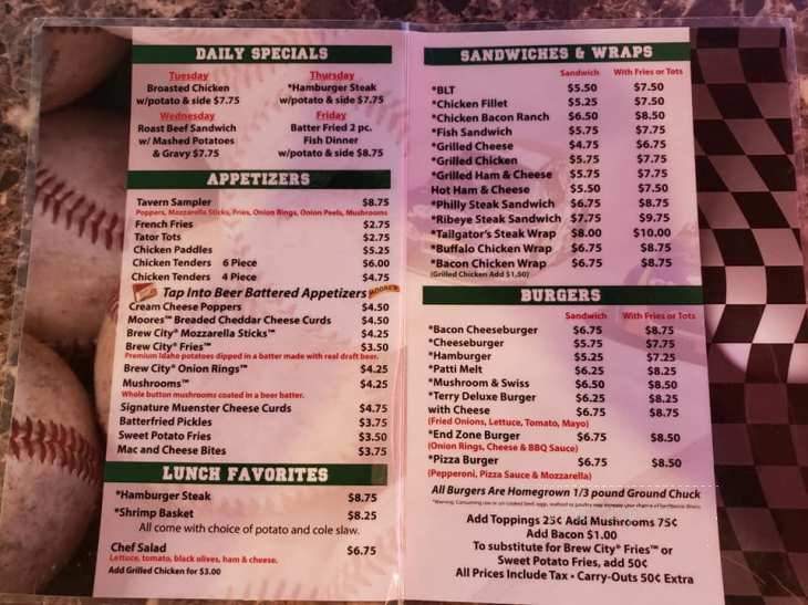 Zone - Sparta, WI menu_pic
