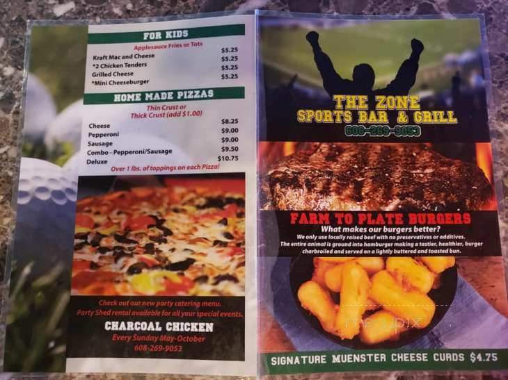 Zone - Sparta, WI menu_pic