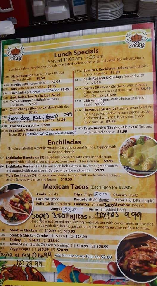 El Rey Mexican and Greek Food Restaurant - Robertsdale, AL