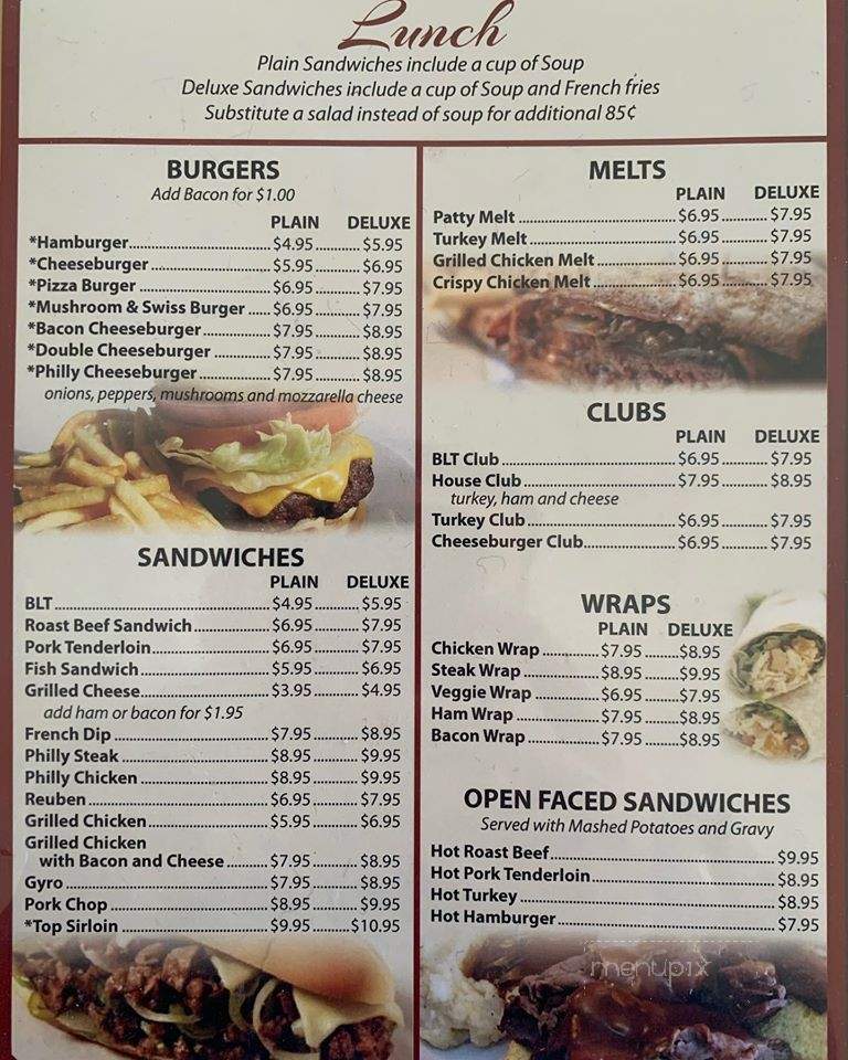 Red Roof Diner - Peosta, IA menu_pic