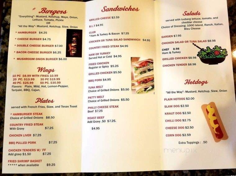 Vicky Lou's Burgers - Gainesville, GA menu_pic