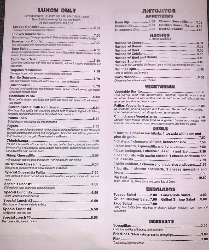 Mi Mexico Cafe - Hannibal, MO menu_pic
