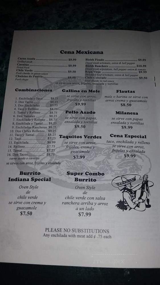 La Indiana Restaurant - La Puente, CA menu_pic