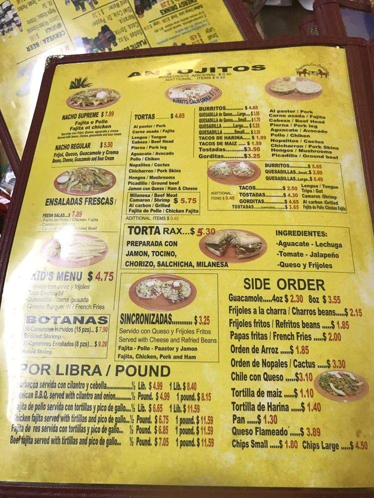 Taqueria Los Potrillos - Houston, TX menu_pic